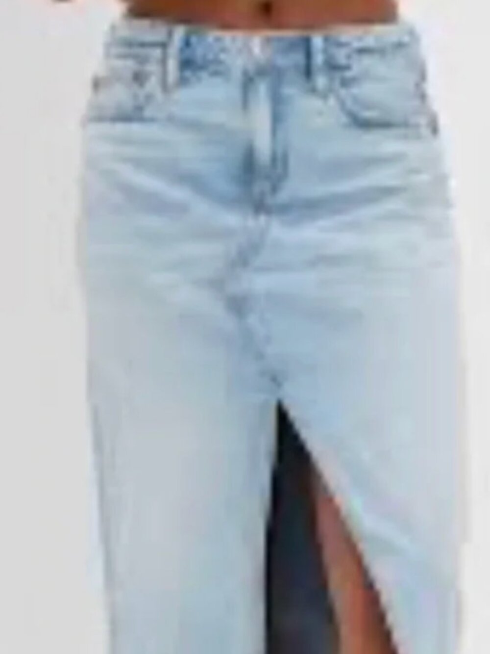 American Eagle, Maxi Denim skirt with slit, size 6